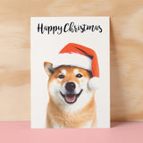 Christmas Card For Him or Her Christmas Card With A Dog Shiba Inu Dog Christmas Card For Anyone Friend Fun Christmas Card of a Dog