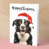 Christmas Card For Him or Her Christmas Card With A Dog Collie Dog Christmas Card For Anyone Friend Fun Christmas Card of a Dog