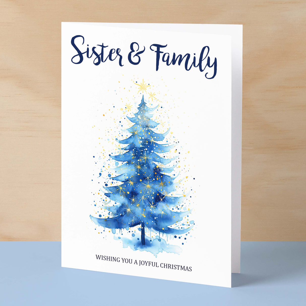 Christmas Card For Sister and Family Card For Her Xmas Card for Sister Christmas Card for Loved One Sister Family Card Christmas Tree Card