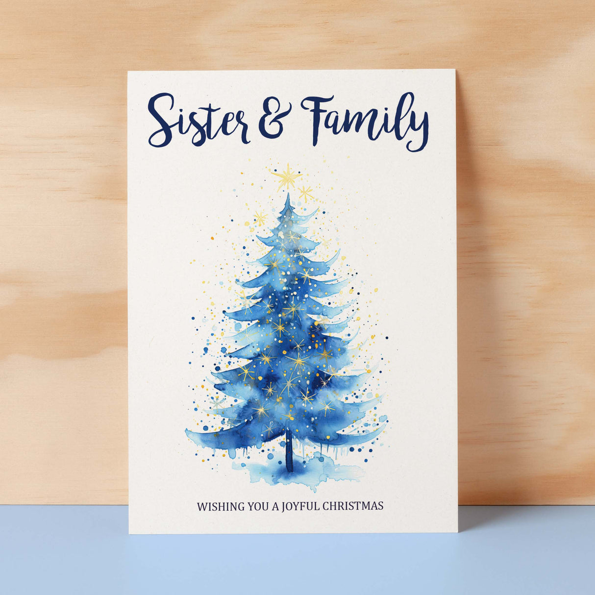 Christmas Card For Sister and Family Card For Her Xmas Card for Sister Christmas Card for Loved One Sister Family Card Christmas Tree Card