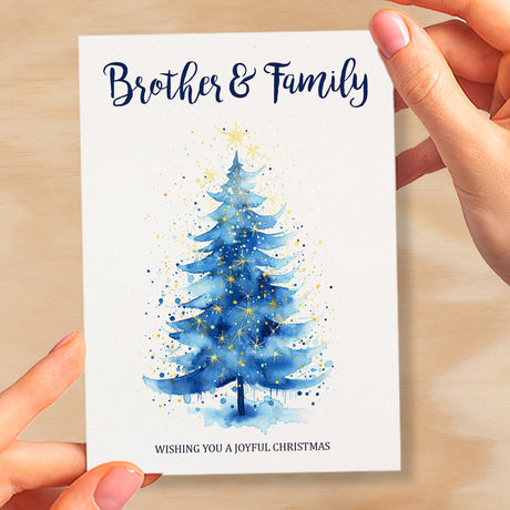 Christmas Card For Brother and Family Card Xmas Card for Brother Christmas Card for Loved One Brother Family Card Christmas Tree Card