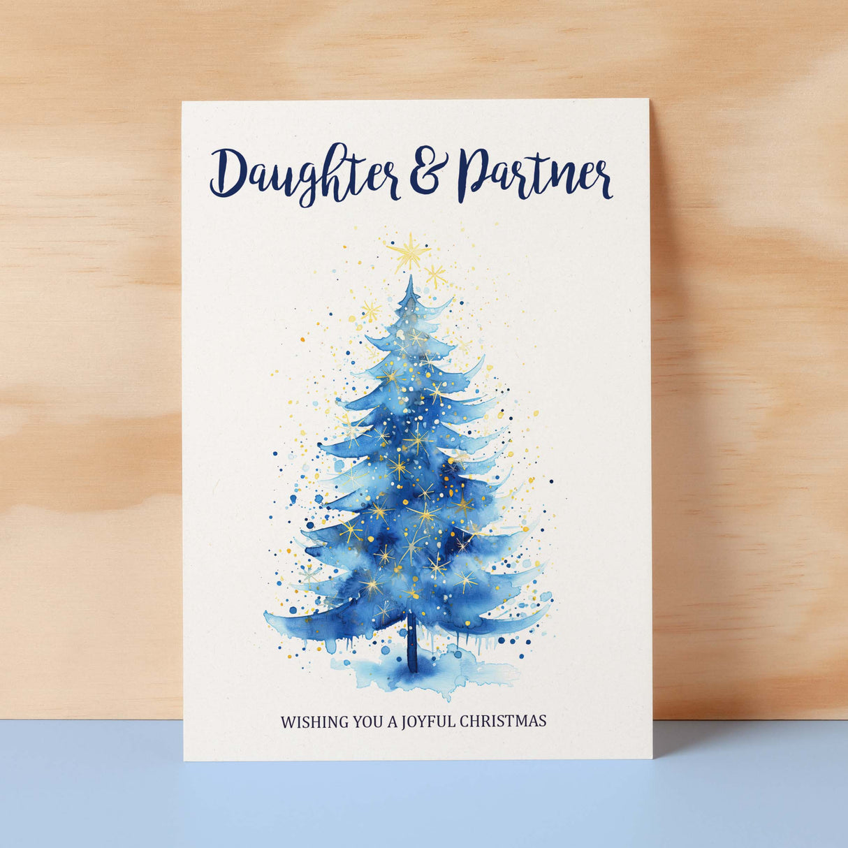 Christmas Card For Daughter and Partner Card For Her Xmas Card for Daughter Christmas Card for Loved One Family Card Christmas Tree Card