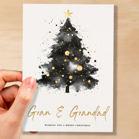 Christmas Card For Gran & Grandad Christmas Tree Card Wising You A Merry Christmas