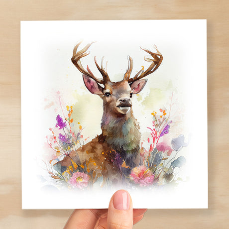 Notelet Card of a Stag For Anyone Any Occasion Card For Her or For Him Card For Birthday or Easter Card Thank You Card