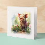 Notelet Card of a Pig For Anyone Any Occasion Card For Her or For Him Card For Birthday or Easter Card Thank You Card