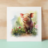 Notelet Card of a Pig For Anyone Any Occasion Card For Her or For Him Card For Birthday or Easter Card Thank You Card