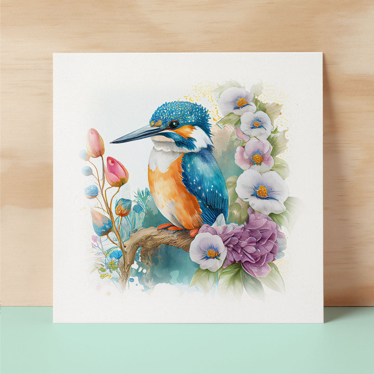 Notelet Card of a King Fisher Any Occasion Card For Her or For Him Card For Birthday or Easter Card Thank You Card