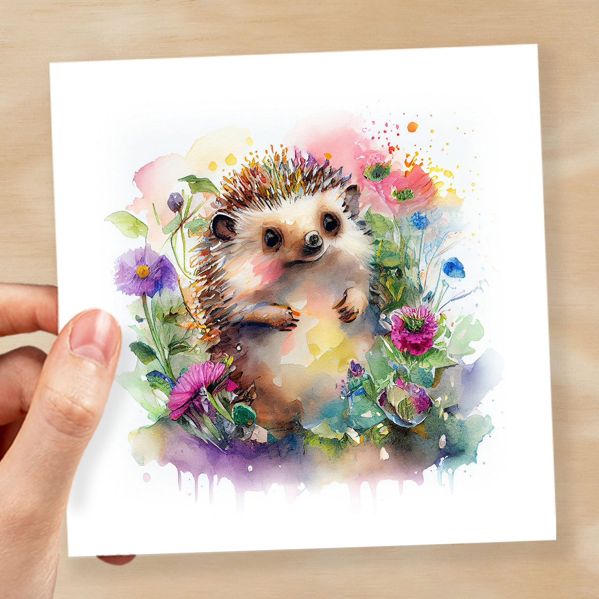 Notelet Card of a Hedgehog Any Occasion Card For Her or For Him Card For Birthday or Easter Card Thank You Card