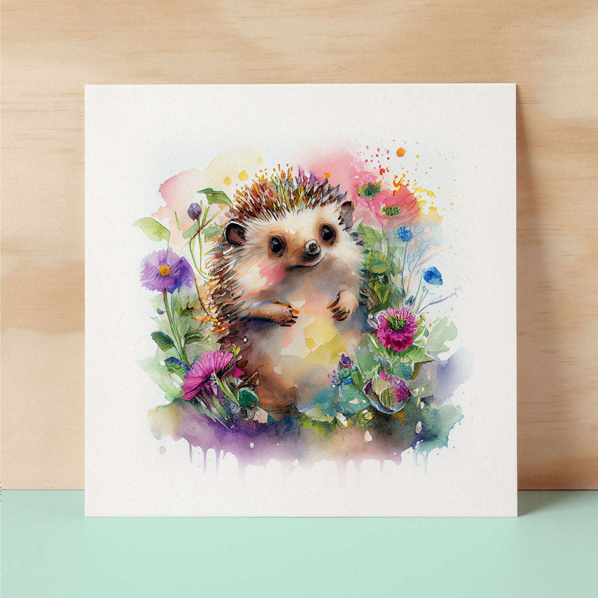 Notelet Card of a Hedgehog Any Occasion Card For Her or For Him Card For Birthday or Easter Card Thank You Card