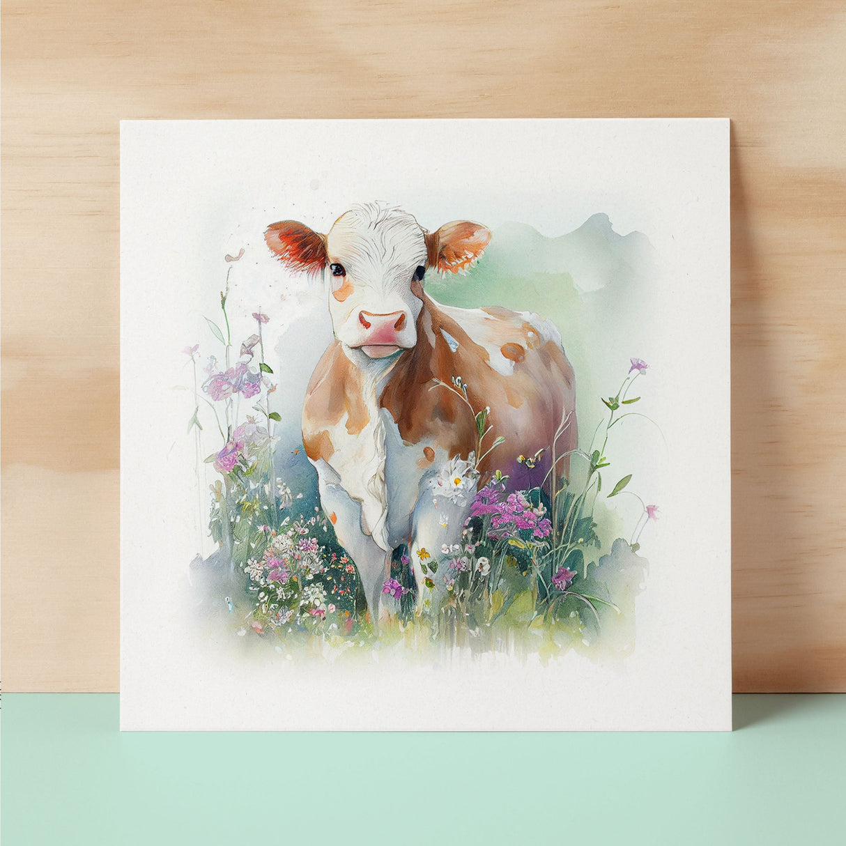 Notelet Card of a Cow For Anyone Any Occasion Card For Her or For Him Card For Birthday or Easter Card Thank You Card