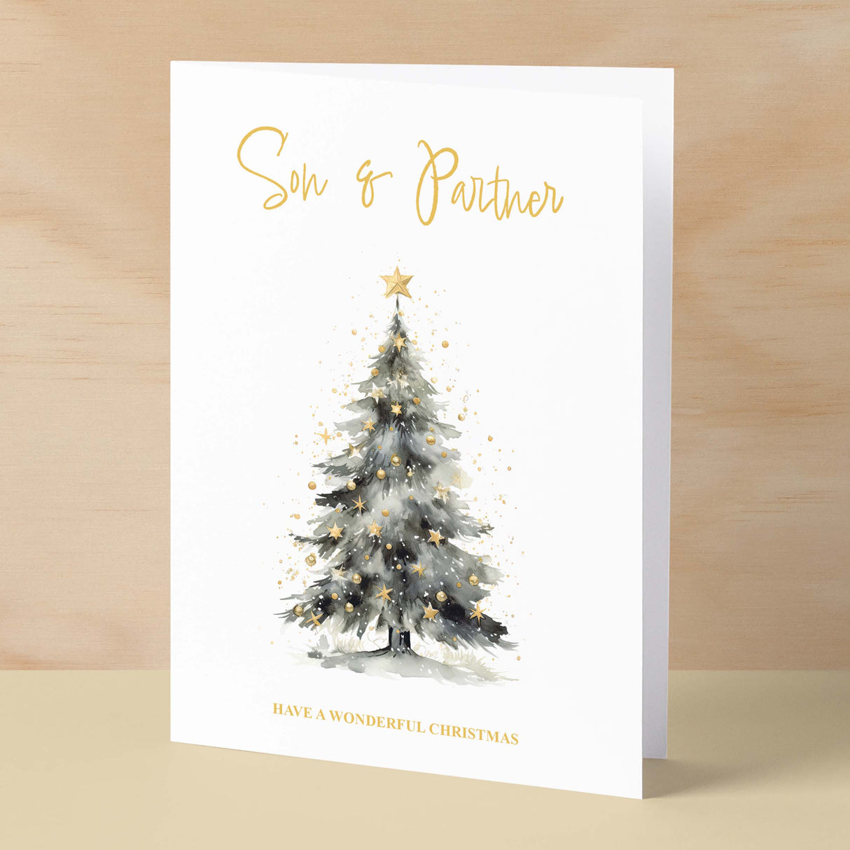 Christmas Card For Son and Partner Card Xmas Card for Son Christmas Card for Loved One Son Partner Card Christmas Tree Card