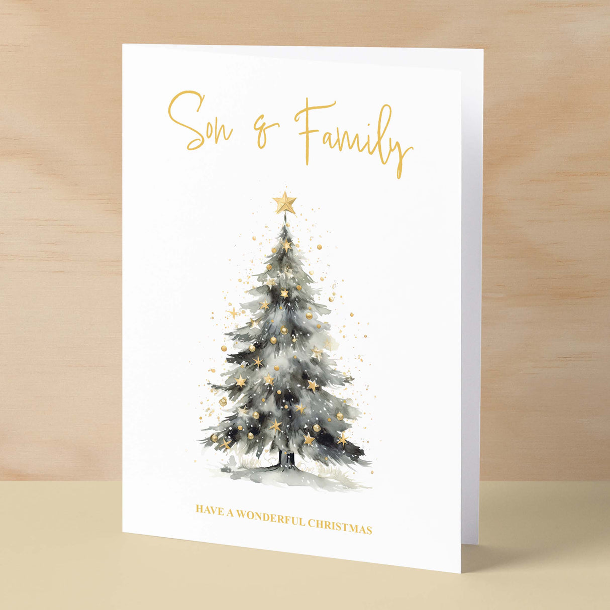 Christmas Card For Son and Family Card Xmas Card for Son Christmas Card for Loved One Son Family Card Christmas Tree Card