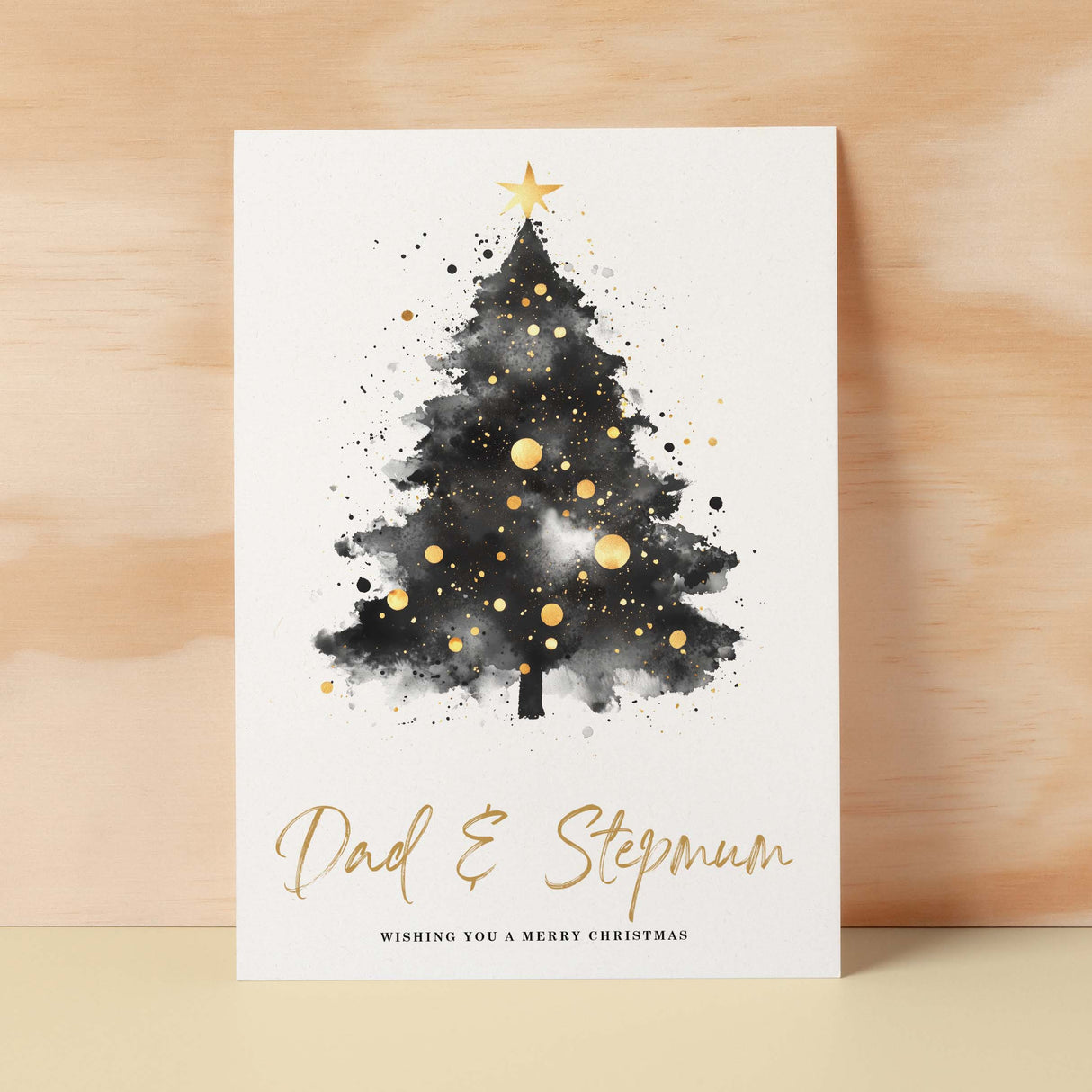 Christmas Card For Dad & Stepmum Christmas Tree Card Wising You A Merry Christmas