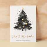 Christmas Card For Dad & His Partner Christmas Tree Card Wising You A Merry Christmas