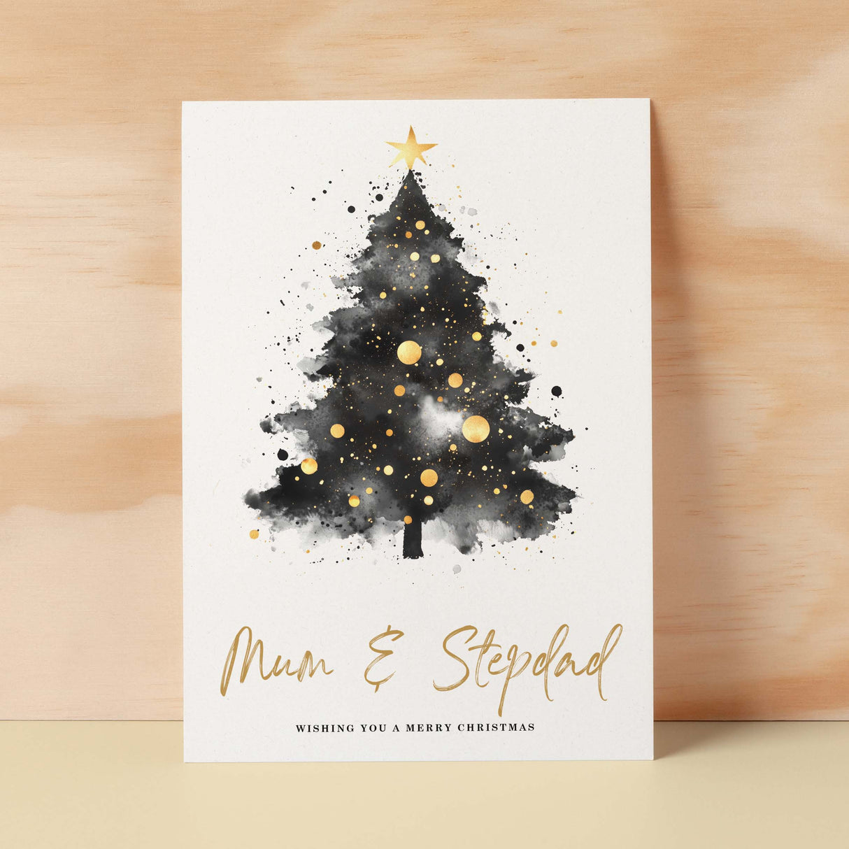 Christmas Card For Mum & Stepdad Christmas Tree Card Wising You A Merry Christmas