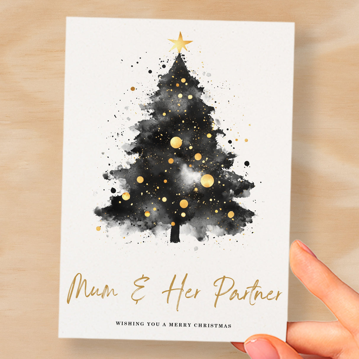 Christmas Card For Mum & Her Partner Christmas Tree Card Wising You A Merry Christmas