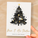 Christmas Card For Mum & Her Partner Christmas Tree Card Wising You A Merry Christmas