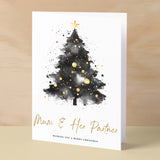 Christmas Card For Mum & Her Partner Christmas Tree Card Wising You A Merry Christmas