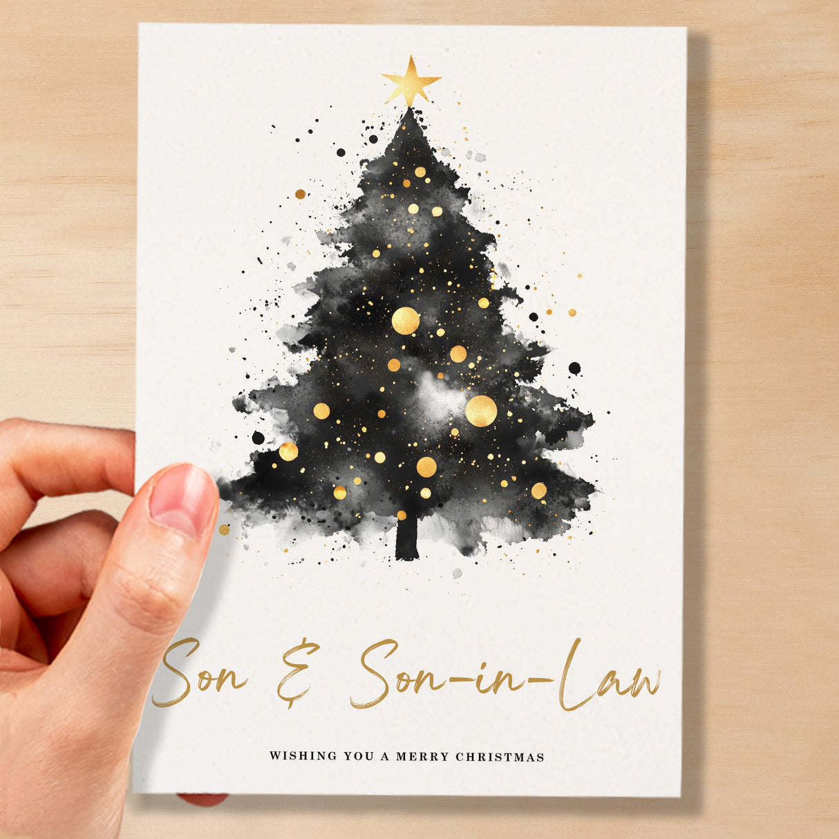 Christmas Card For Son & Son-In-Law Christmas Tree Card Wising You A Merry Christmas Card For Gay Couple