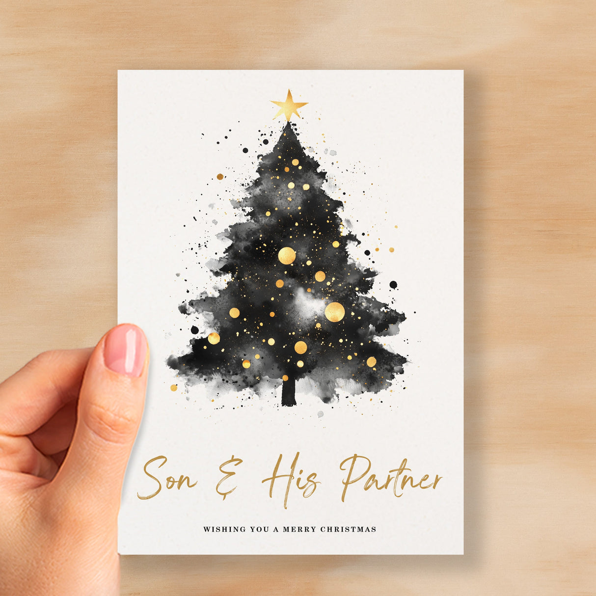 Christmas Card For Son & His Partner Christmas Tree Card Wising You A Merry Christmas