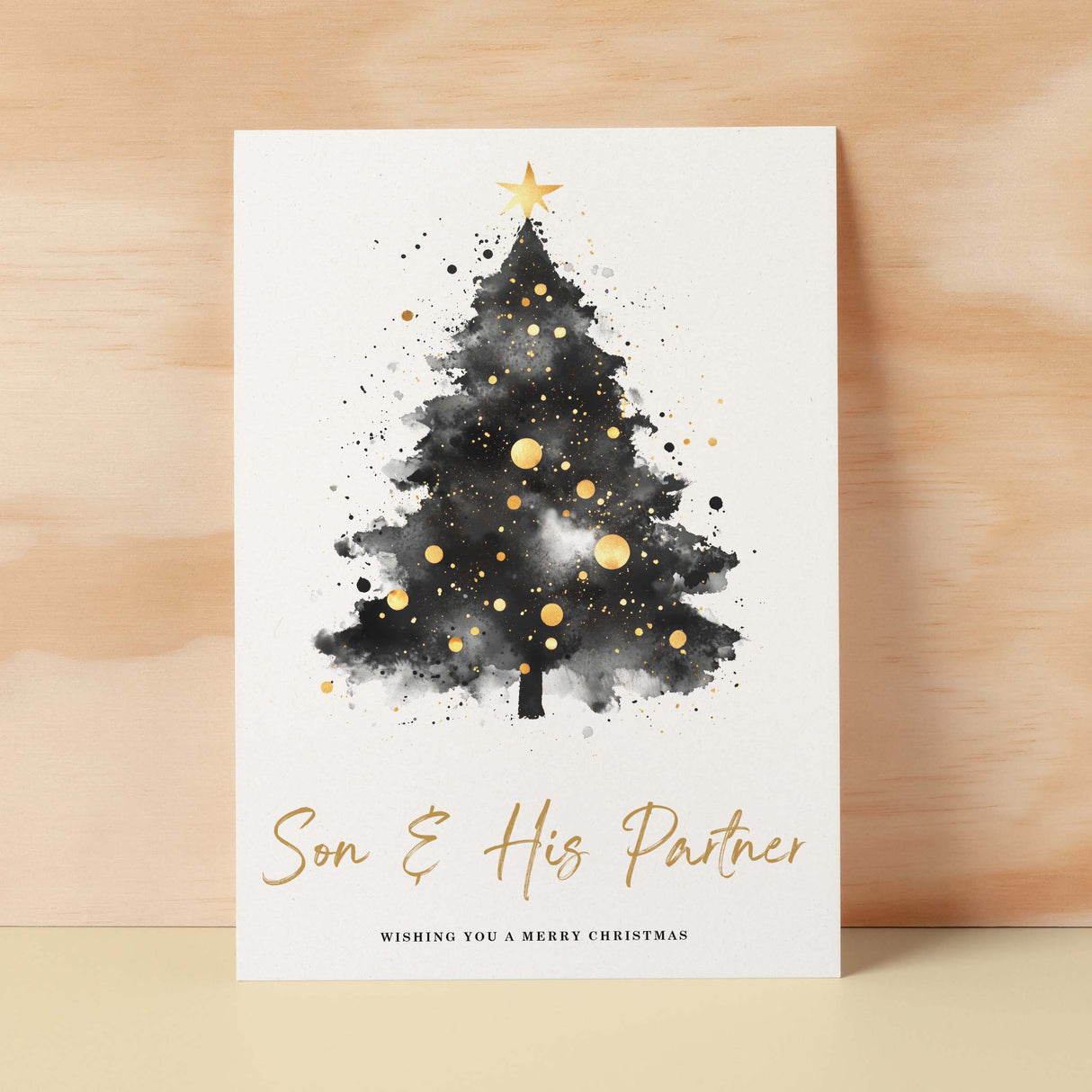 Christmas Card For Son & His Partner Christmas Tree Card Wising You A Merry Christmas