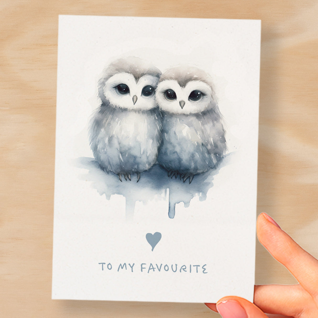 Anniversary or Valentine's Card for Her or Him Anniversary Card for Wife Valentines Day Card For Husband Boyfriend or Girlfriend Owl Card