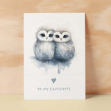 Anniversary or Valentine's Card for Her or Him Anniversary Card for Wife Valentines Day Card For Husband Boyfriend or Girlfriend Owl Card