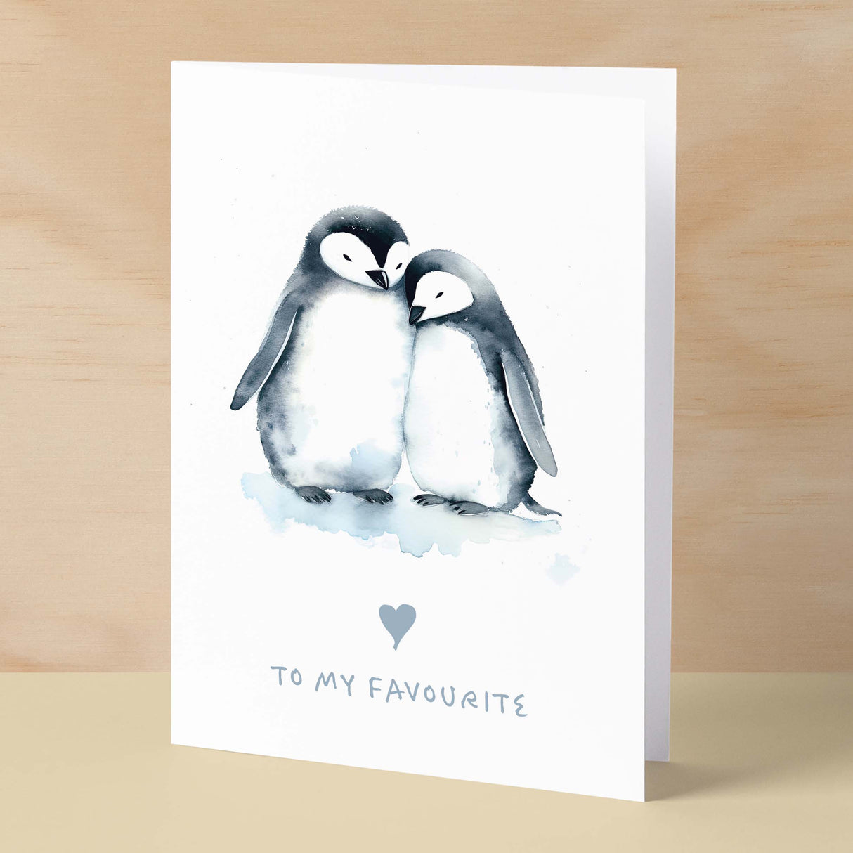 Anniversary or Valentine's Card for Her Anniversary Card for Wife Valentines Day Card For Husband Boyfriend or Girlfriend Cute Penguin Card