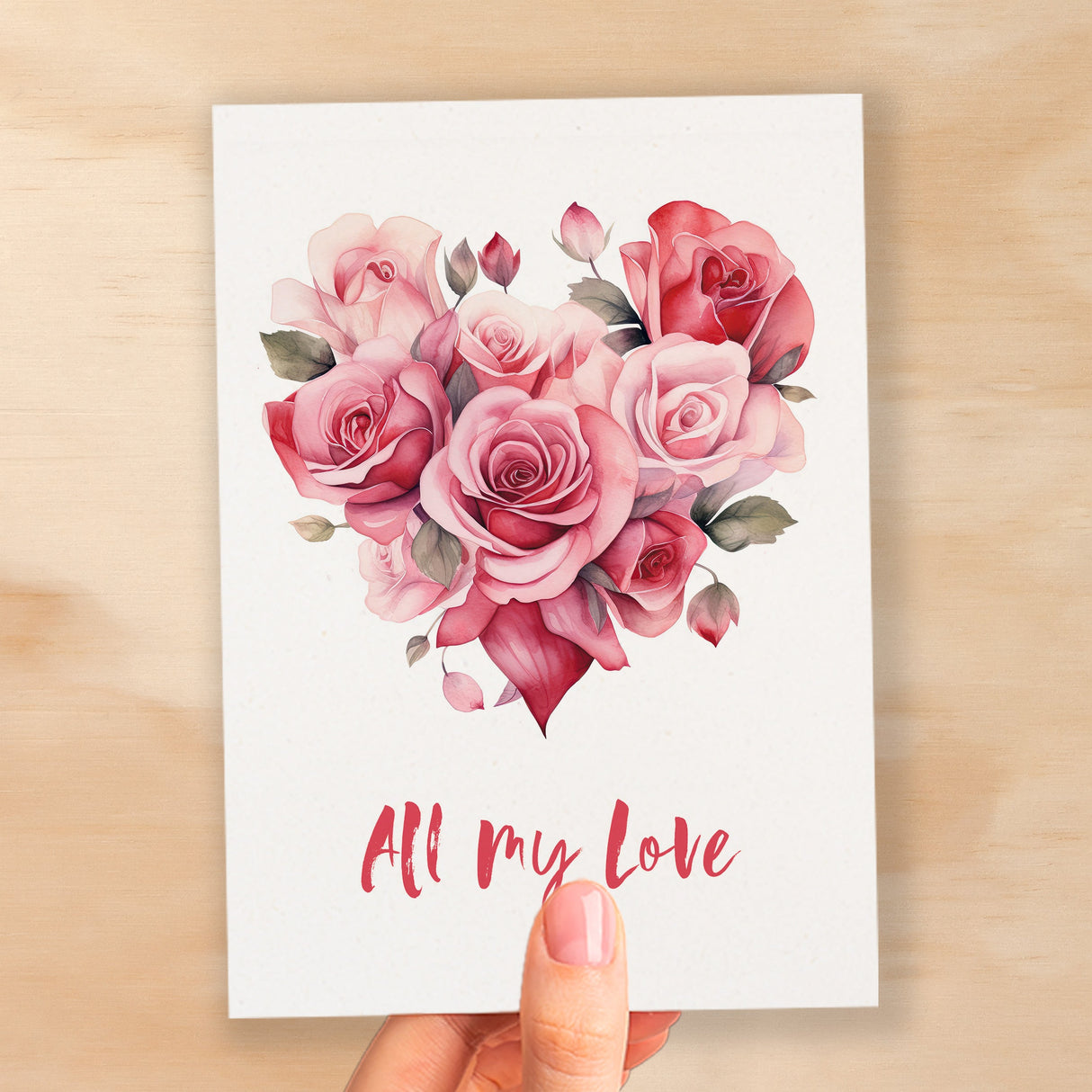 Anniversary or Valentine's Card for Her Anniversary Card for Wife Valentines Day Card For Husband Boyfriend or Girlfriend Flower Heart