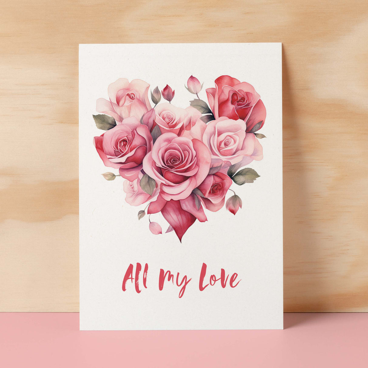 Anniversary or Valentine's Card for Her Anniversary Card for Wife Valentines Day Card For Husband Boyfriend or Girlfriend Flower Heart