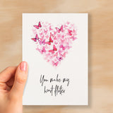 Anniversary or Valentine's Card for Her Anniversary Card for Wife Valentines Day Card For Husband Boyfriend or Girlfriend Butterfly Heart