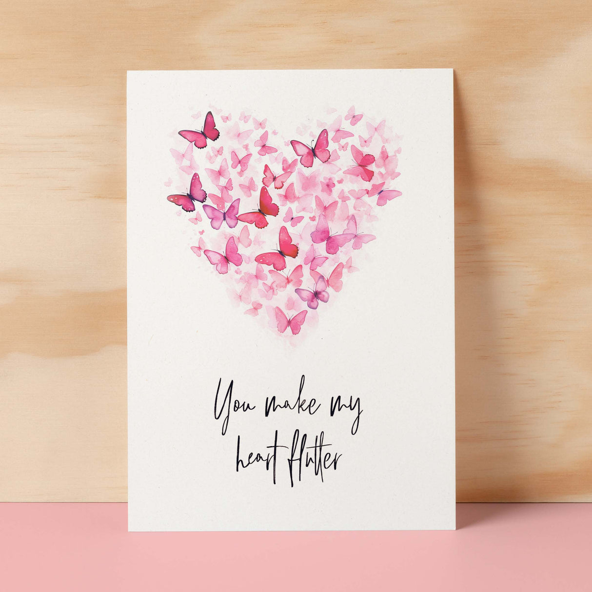 Anniversary or Valentine's Card for Her Anniversary Card for Wife Valentines Day Card For Husband Boyfriend or Girlfriend Butterfly Heart