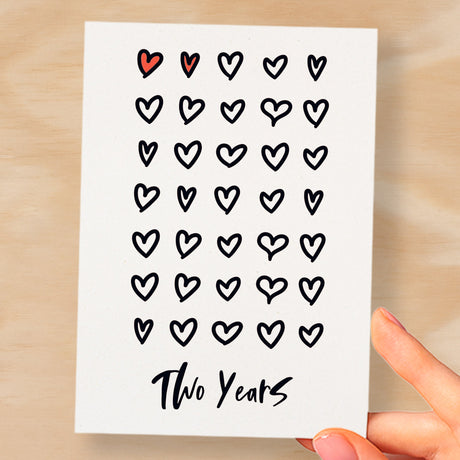 2nd Wedding Anniversary Card For Wife Anniversary Card for Husband or Boyfriend Anniversary Card For Girlfriend Second Anniversary Two Year