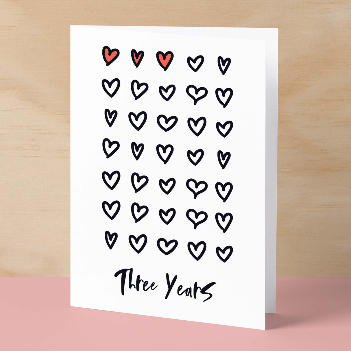 3rd Wedding Anniversary Card For Wife Anniversary Card for Husband or Boyfriend Anniversary Card For Girlfriend Third Anniversary Three Year