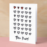 3rd Wedding Anniversary Card For Wife Anniversary Card for Husband or Boyfriend Anniversary Card For Girlfriend Third Anniversary Three Year