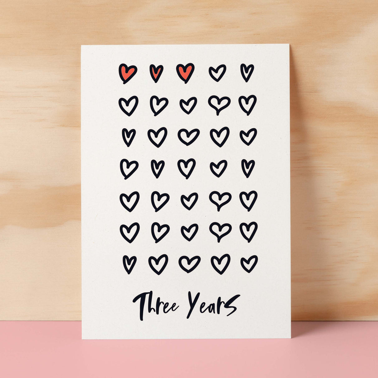 3rd Wedding Anniversary Card For Wife Anniversary Card for Husband or Boyfriend Anniversary Card For Girlfriend Third Anniversary Three Year