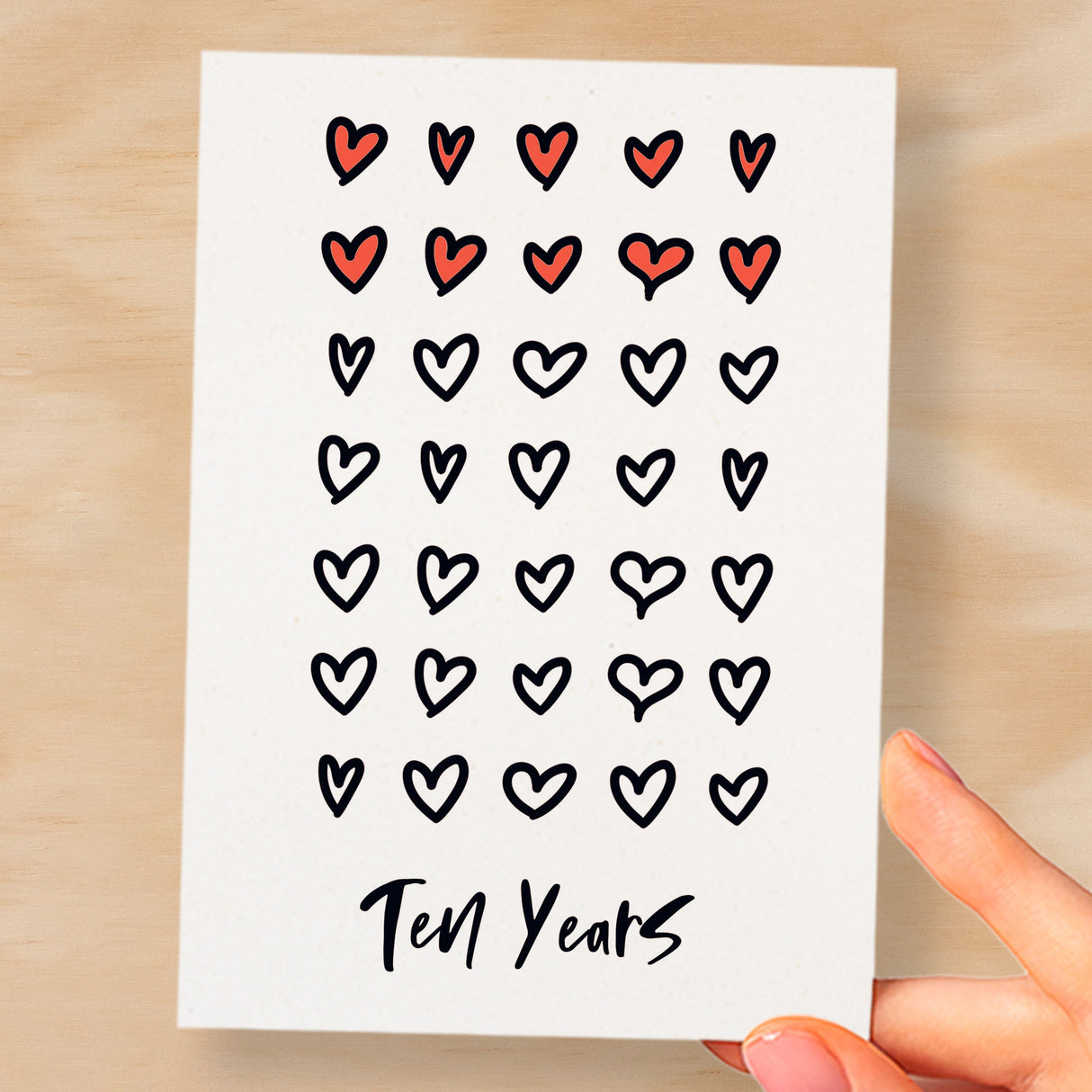 10th Wedding Anniversary Card For Wife Anniversary Card for Husband or Boyfriend Anniversary Card For Girlfriend Tenth Anniversary Ten Year