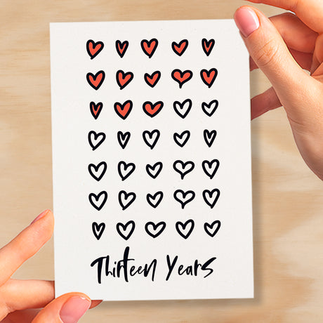 13th Wedding Anniversary Card For Wife Anniversary Card for Husband or Boyfriend Anniversary Card Girlfriend Anniversary Thirteen Year