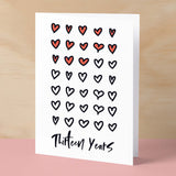 13th Wedding Anniversary Card For Wife Anniversary Card for Husband or Boyfriend Anniversary Card Girlfriend Anniversary Thirteen Year