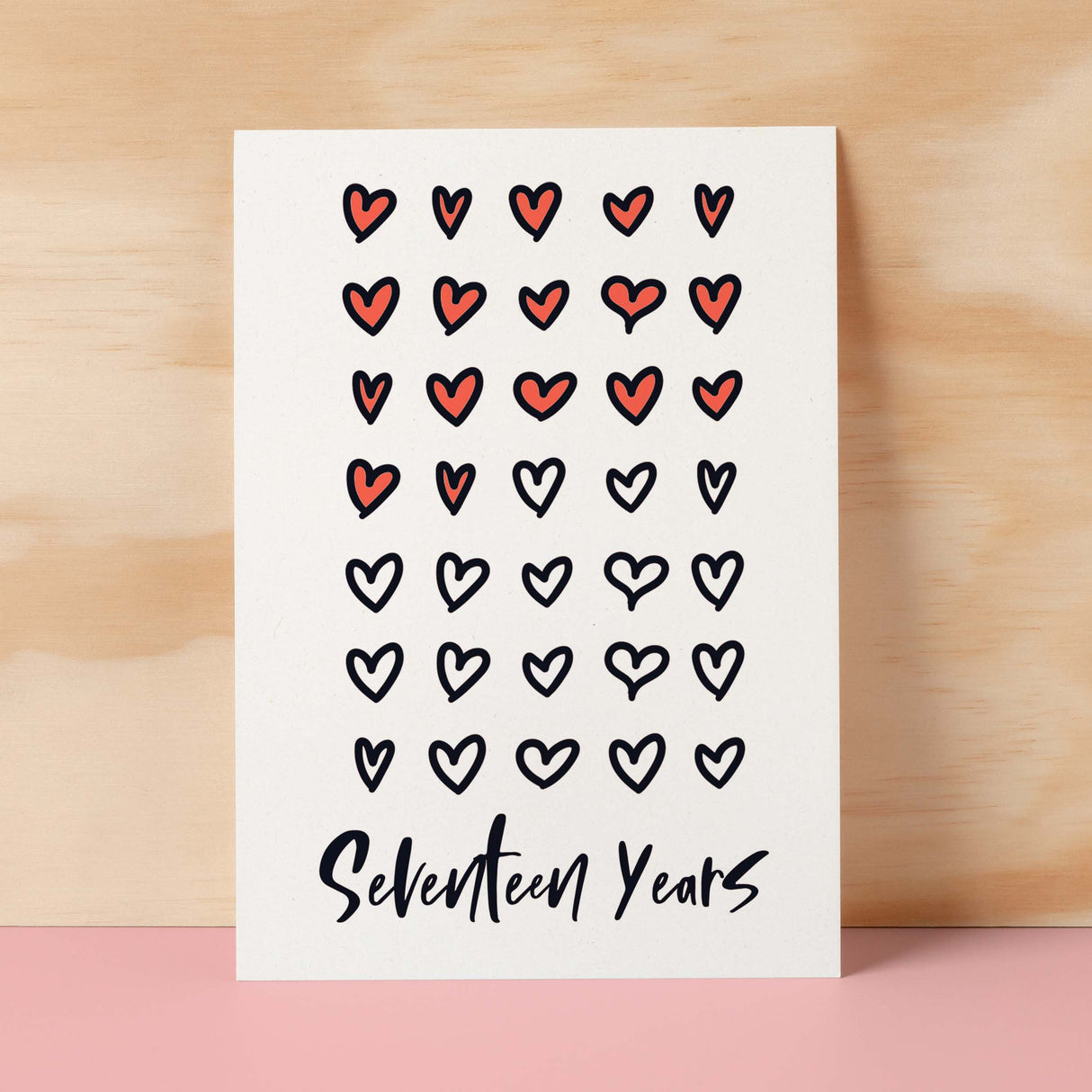 17th Wedding Anniversary Card For Wife Anniversary Card for Husband or Boyfriend Anniversary Card Girlfriend Anniversary Seventeen Year