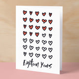 18th Wedding Anniversary Card For Wife Anniversary Card for Husband or Boyfriend Anniversary Card Girlfriend Anniversary Eighteen Year