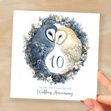 10th Wedding Anniversary Card Pretty Owl Design 10 Year Anniversary Tin Wedding Anniversary Card