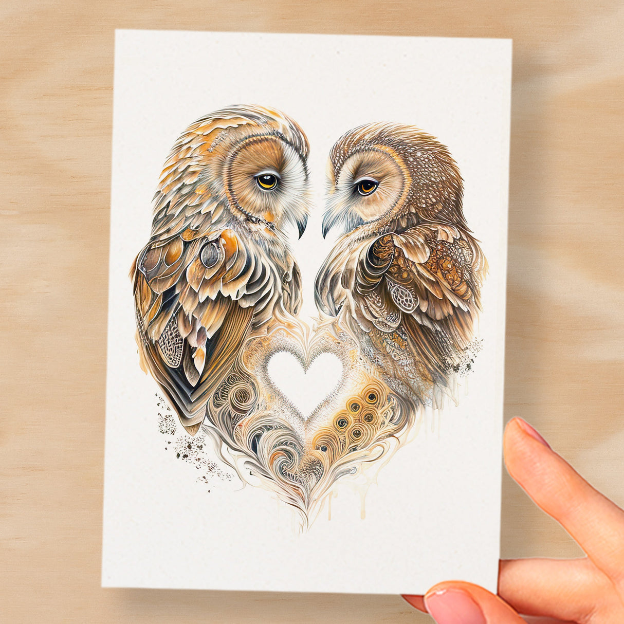 Anniversary or Valentine's Card for Her Anniversary Card for Wife Valentines Day Card For Husband Boyfriend or Girlfriend Brown Owls