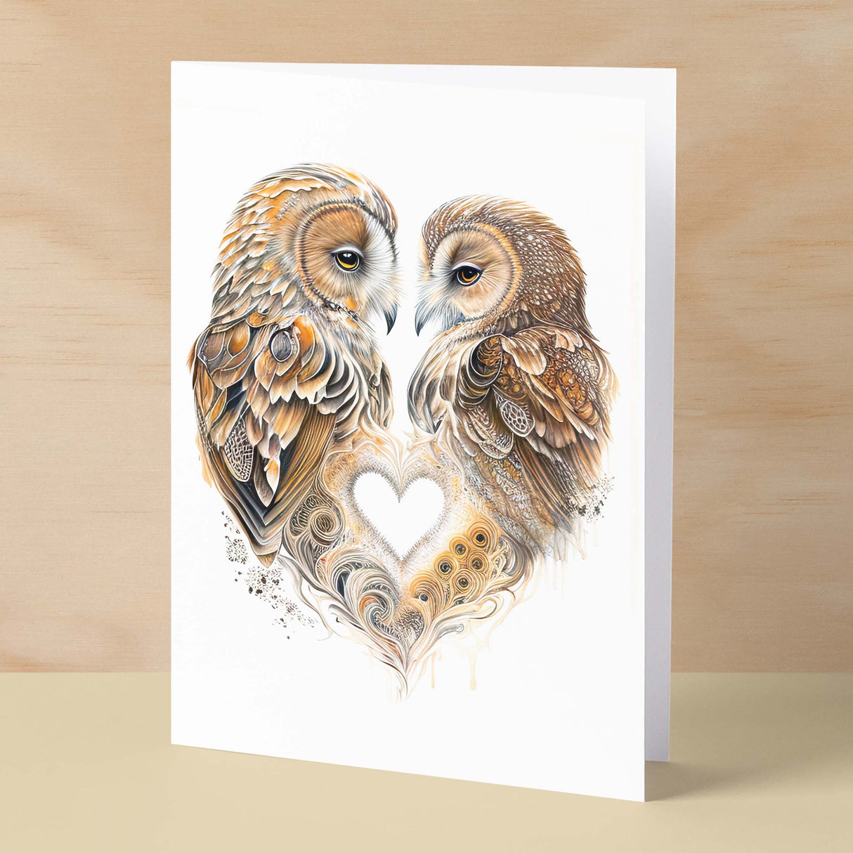 Anniversary or Valentine's Card for Her Anniversary Card for Wife Valentines Day Card For Husband Boyfriend or Girlfriend Brown Owls