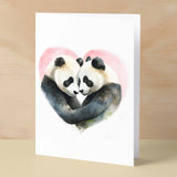 Anniversary or Valentine's Card for Her Anniversary Card for Wife Valentines Day Card For Husband Boyfriend or Girlfriend Cute Pandas