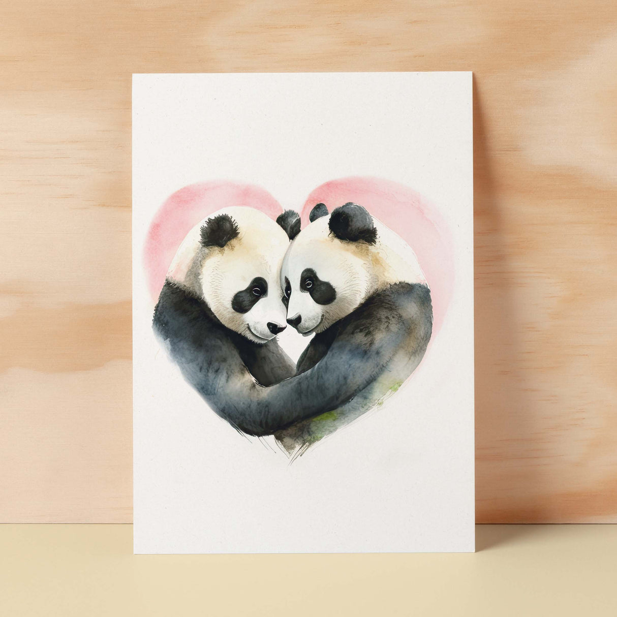 Anniversary or Valentine's Card for Her Anniversary Card for Wife Valentines Day Card For Husband Boyfriend or Girlfriend Cute Pandas