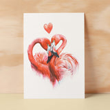 Anniversary or Valentine's Card for Her Anniversary Card for Wife Valentines Day Card For Husband Boyfriend or Girlfriend Flamingo Love