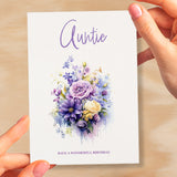 Birthday Card For Auntie Card For Her Card for Auntie Luxury Card For Auntie Birthday Card for Loved One Auntie Card Birthday Flower Card