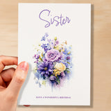 Birthday Card For Sister Card For Her Card for Sister Luxury Card For Sister Birthday Card for Loved One Sister Card Birthday Flower Card