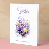 Birthday Card For Sister Card For Her Card for Sister Luxury Card For Sister Birthday Card for Loved One Sister Card Birthday Flower Card